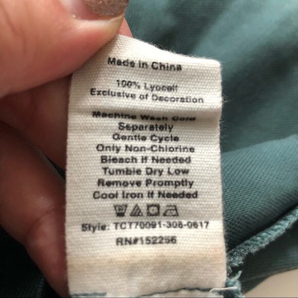 Avec Les Filles Utility Asymmetric Dress Snap Buttons Zipper 2 Teal Green EUC - Picture 9 of 12